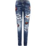 Blaue Bestickte Cipo & Baxx Jeans mit Stickerei mit Cutwork aus Denim für Herren Weite 42, Länge 34 