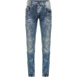 Blaue Jeans mit dicken Nähten mit Reißverschluss aus Baumwolle Weite 38, Länge 32 