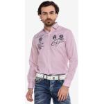 Langarmhemd CIPO & BAXX rosa Herren Hemden Langarm