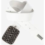Weiße Casual Cipo & Baxx Ledergürtel aus Leder für Damen Länge 95 