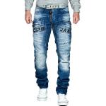 Blaue Bestickte Cipo & Baxx Jeans mit Stickerei mit Reißverschluss aus Baumwolle für Herren 