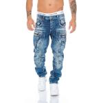 Reduzierte Graue Bestickte Cipo & Baxx Jeans mit Stickerei mit Knopf aus Baumwolle für Herren 