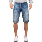 Blaue Casual Cipo & Baxx Jeans-Shorts mit Reißverschluss aus Baumwolle für Herren 