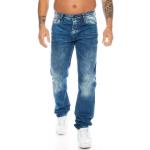 Reduzierte Graue Bestickte Casual Cipo & Baxx Slim Fit Jeans mit Knopf aus Baumwolle für Herren 