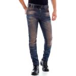 Reduzierte Braune Cipo & Baxx Slim Fit Jeans aus Denim für Herren Größe XXL 