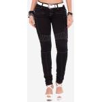 Reduzierte Schwarze Cipo & Baxx Slim Fit Jeans aus Denim für Damen Größe XS 