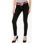 Schwarze Sportliche Cipo & Baxx Slim Fit Jeans mit Reißverschluss aus Denim enganliegend für Damen Größe XS 