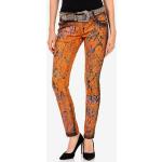 Orange Cipo & Baxx Slim Fit Jeans mit Reißverschluss für Damen 