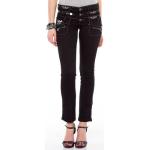 Reduzierte Schwarze Cipo & Baxx Slim Fit Jeans aus Denim für Damen Größe XS 