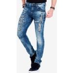 Cipo & Baxx Slim-fit-Jeans mit Nieten und Aufnäher in Straight Fit, blau