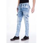 Hellblaue Casual Cipo & Baxx Slim Fit Jeans mit Knopf aus Baumwolle Handwäsche für Herren 