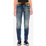 Reduzierte Blaue Sportliche Cipo & Baxx Slim Fit Jeans mit Galonstreifen aus Denim für Damen Größe XS 