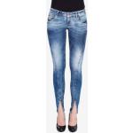 Blaue Sportliche Cipo & Baxx Slim Fit Jeans mit Cutwork aus Denim für Damen Größe XS 