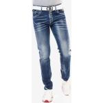 Blaue Lack-Optik Cipo & Baxx Straight Leg Jeans aus Denim für Herren Größe XXL 