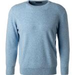Hellblaue Melierte Cipriani V-Ausschnitt Kaschmir-Pullover für Herren Größe 3 XL für den für den Herbst 