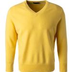Gelbe Unifarbene Cipriani V-Ausschnitt Kaschmir-Pullover für Herren Größe XL für den für den Herbst 