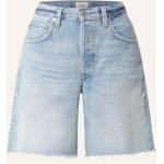Indigofarbene Citizens of  Humanity Jeans-Shorts mit Fransen aus Baumwolle für Damen Größe S für den für den Sommer 