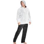 Graue Pyjamas lang mit Reißverschluss aus Polyester für Herren Größe M 2-teilig für den für den Winter 