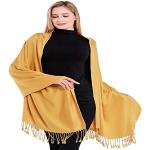 Goldene Pashmina-Schals mit Fransen für Damen Einheitsgröße 