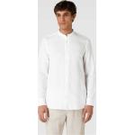 Weiße Calvin Klein CK Stehkragen Stehkragenhemden aus Leinen für Herren Größe S 