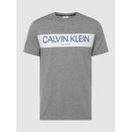 Graue Melierte Calvin Klein CK T-Shirts aus Baumwolle für Herren Größe M 
