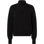 Schwarze Calvin Klein CK Rollkragen Rollkragenpullover aus Baumwolle für Damen Größe S 