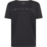Schwarze VENICE BEACH V-Ausschnitt T-Shirts mit Meer-Motiv für Damen Größe L 