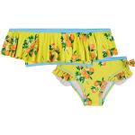 Reduzierte Gelbe Claesen's Bandeau Bikinis für Kinder mit Volants aus Polyester für Mädchen Größe 140 