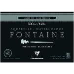 Clairefontaine 975302C - Malblock Fontaine verleimt mit 20 Blatt, feine Körnung 18x26 cm 300g, Schwarz