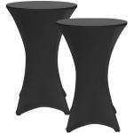 Schwarze Runde Tischhussen aus Polyester maschinenwaschbar 2-teilig 
