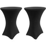 Schwarze Runde Tischhussen aus Polyester maschinenwaschbar 2-teilig 