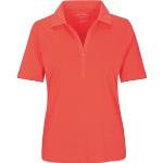 Orange Kurzärmelige Clarina V-Ausschnitt Kurzarm-Poloshirts aus Baumwolle für Damen Größe XL 