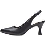 Schwarze Clarks High Heels & Stiletto-Pumps in Breitweite aus Leder für Damen Größe 41,5 