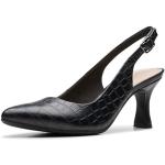 Schwarze Animal-Print Clarks High Heels & Stiletto-Pumps aus Leder atmungsaktiv für Damen Größe 35,5 