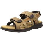 Sandfarbene Clarks Outdoor-Sandalen mit Klettverschluss aus Glattleder für Herren Größe 46 für den für den Sommer 