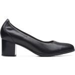 Reduzierte Schwarze Elegante Clarks Damenpumps aus Leder mit herausnehmbarem Fußbett Größe 35,5 mit Absatzhöhe 5cm bis 7cm 