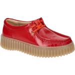Rote Clarks Plateauabsatz Damenmokassins durchsichtig in Normalweite aus Leder mit herausnehmbarem Fußbett Größe 39,5 