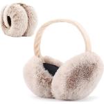 Beige Ohrenschützer & Ohrenwärmer aus Kunstfell für Damen Größe M für den für den Winter 