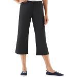 Schwarze Unifarbene Classic Caprihosen & 3/4-Hosen aus Baumwolle für Damen Größe XL Petite 
