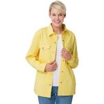 Zitronengelbe Unifarbene Classic Übergangsjacken aus Baumwolle mit Kapuze für Damen Größe XXL für den für den Frühling 