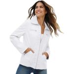 Weiße Unifarbene Classic Kunstlederjacken mit Reißverschluss aus Viskose mit Kapuze für Damen Größe XXL für den für den Herbst 