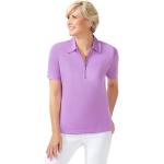 Lavendelfarbene Kurzärmelige Classic Kurzarm-Poloshirts mit Reißverschluss für Damen Größe XXL 