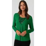 Grüne Elegante Rundhals-Ausschnitt Rundhals-Pullover mit Knopf aus Polyamid für Damen Größe L für den für den Herbst 