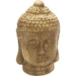 Goldene Asiatische 23 cm Clayre & Eef Runde Buddha Figuren aus Keramik 