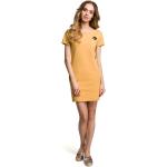 Gelbe Mini Sweatkleider aus Baumwolle für Damen Größe S 