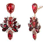 Rubinrote Art Deco Strass Ohrringe aus Kristall mit Strass für Damen für die Braut 