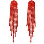 Rubinrote Strass Ohrringe aus Kristall mit Strass für Damen Weihnachten 