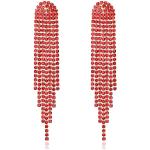 Rubinrote Strass Ohrringe aus Kristall mit Strass für Damen zum Muttertag 