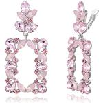 Nickelfreie Rosa Art Deco Strass Ohrringe aus Kristall mit Strass für Damen für Partys 