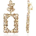 Nickelfreie Champagnerfarbene Art Deco Strass Ohrringe aus Kristall mit Strass für Damen für Partys 
